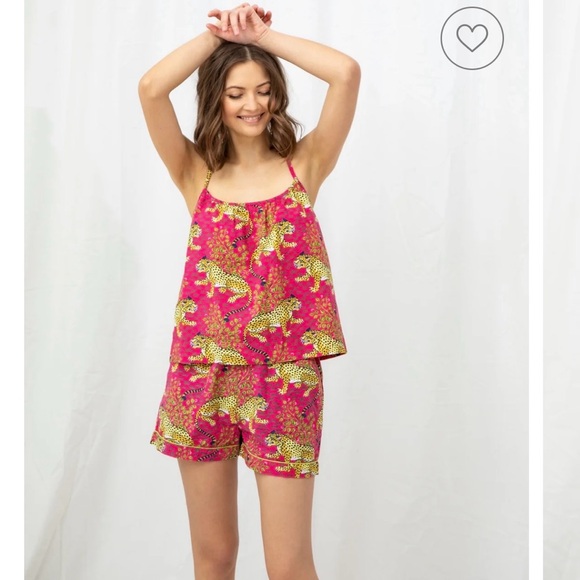 Printfresh Pink Leopard Print Tank and Shorts Set - Picture 2 of 5